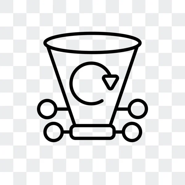 Icono del vector de la papelera de reciclaje aislado en fondo transparente, diseño del logotipo de la papelera de reciclaje — Archivo Imágenes Vectoriales
