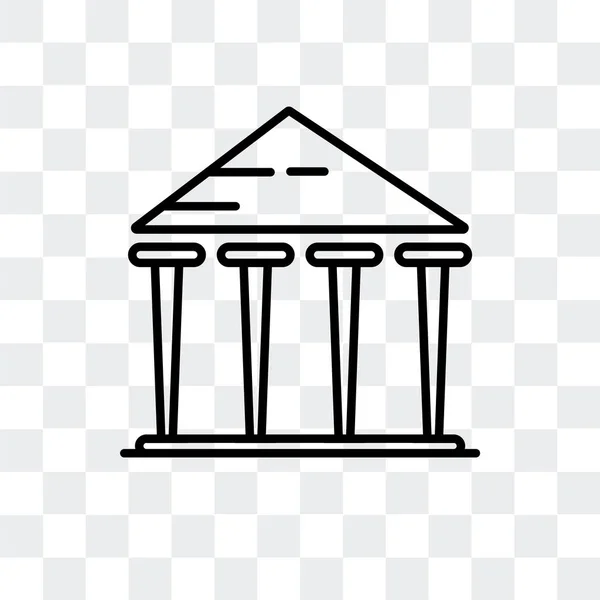 Ícone do vetor do parthenon isolado no fundo transparente, projeto do logotipo do parthenon —  Vetores de Stock