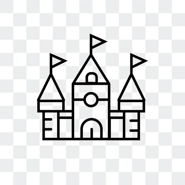 Icono vectorial del castillo de Disneyland Paris aislado sobre fondo transparente, diseño del logo del castillo de Disneyland Paris — Vector de stock