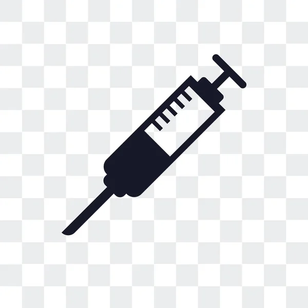 Syringe vector icon isolated on transparent background, Syringe — Stock Vector