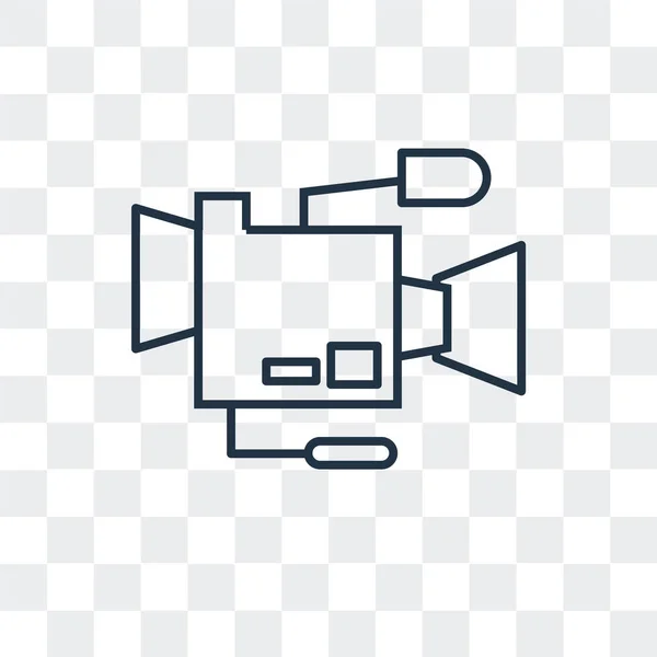 Filmkamera-Vektor-Symbol isoliert auf transparentem Hintergrund, Filmkamera-Logo-Design — Stockvektor