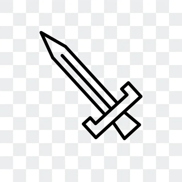 Zwaard vector pictogram geïsoleerd op transparante achtergrond, zwaard logo ontwerp — Stockvector