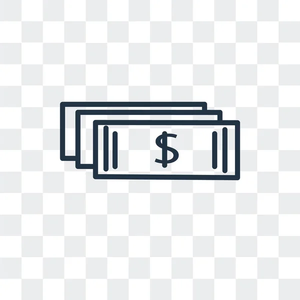 Icono de vector de dinero aislado sobre fondo transparente, diseño de logotipo de dinero — Vector de stock