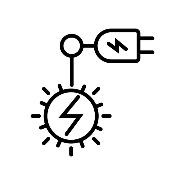 Vetor de ícone de energia solar isolado no fundo branco, energia solar —  Vetores de Stock