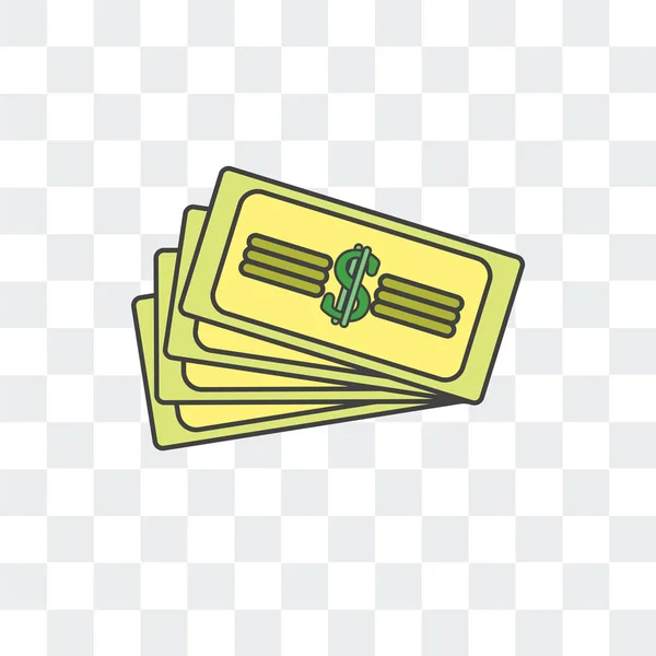 Ícone de vetor de dinheiro isolado em fundo transparente, logotipo do dinheiro — Vetor de Stock