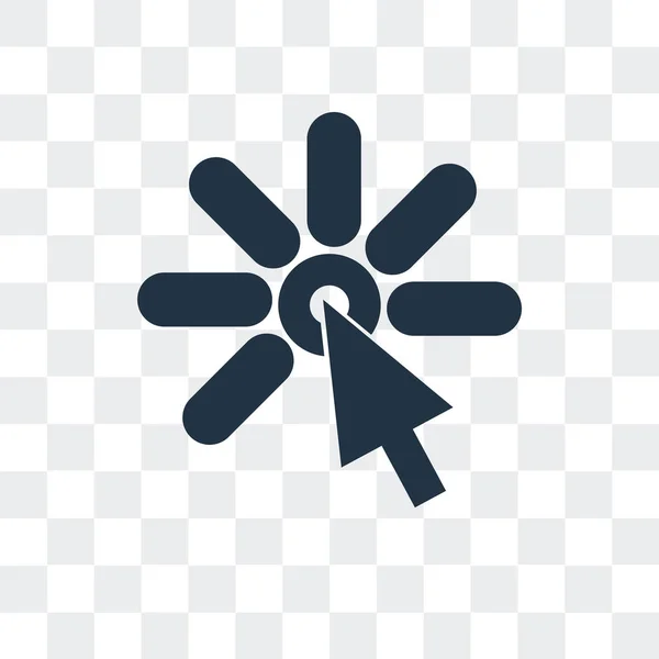 Fare clic sull'icona vettoriale isolata su sfondo trasparente, Fare clic sul design del logo — Vettoriale Stock