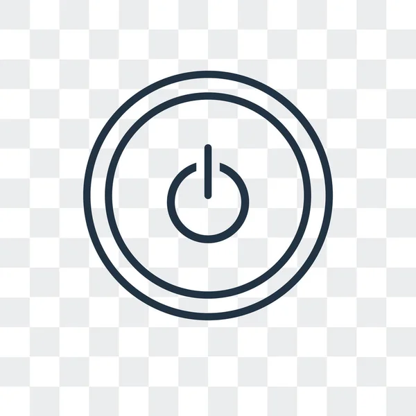 Icono de vector de botón de encendido aislado sobre fondo transparente, diseño de logotipo de botón de encendido — Archivo Imágenes Vectoriales