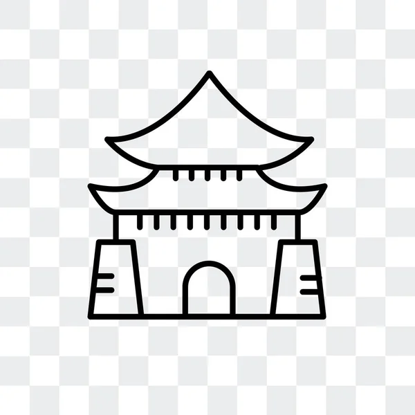 Chiang Kai Shek Memorial Hall vector icon isolated on transparent background, Chiang Kai Shek Memorial Hall logo design — Stock Vector