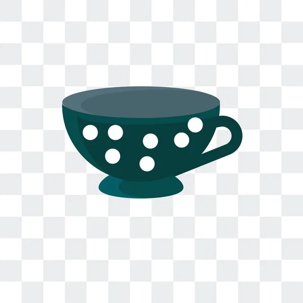 Tea cup wektor ikona na białym tle na przezroczystym tle, filiżanka herbaty — Wektor stockowy