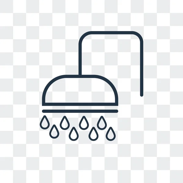 シャワー ベクトルのアイコンが透明な背景、シャワーのロゴデザインに分離 — ストックベクタ