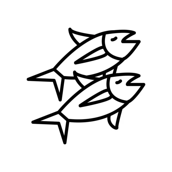 물고기 아이콘 벡터 흰색 배경에 고립, 물고기 로그인 — 스톡 벡터