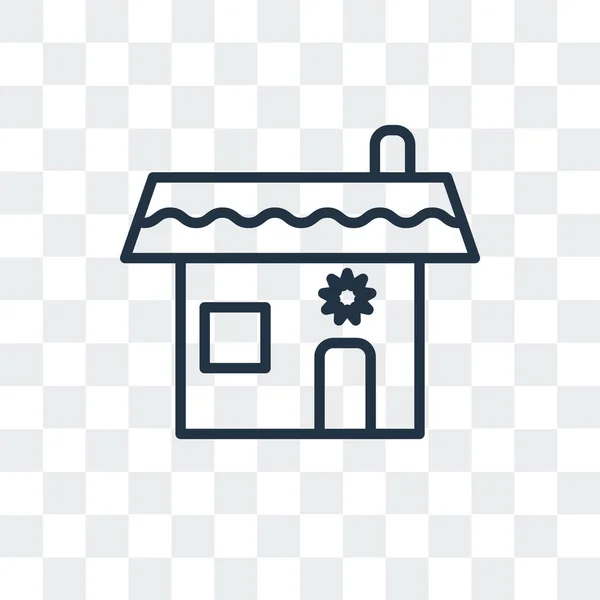 Пряничный домик вектор значок изолирован на прозрачном фоне, пряничный домик дизайн логотипа — стоковый вектор