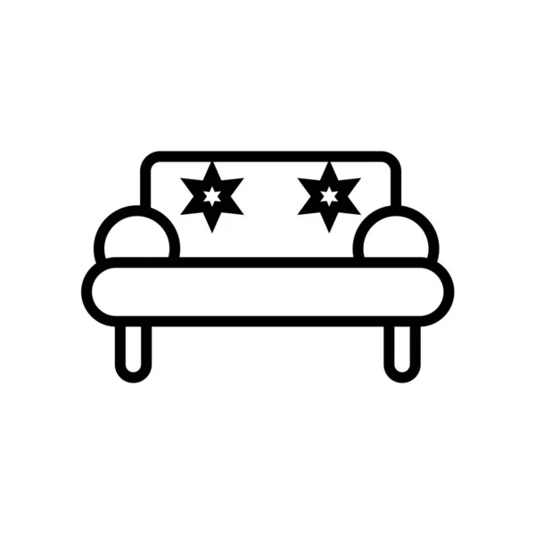 Kanapé ikon-vektoros elszigetelt fehér background, kanapé jele — Stock Vector