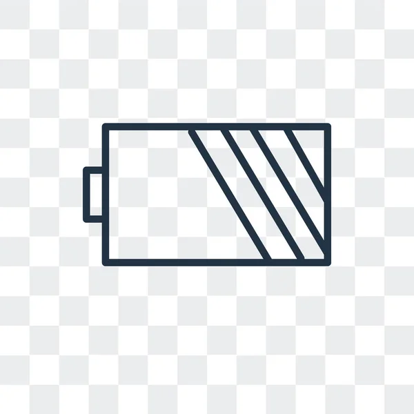 Ícone do vetor da bateria isolado no fundo transparente, design do logotipo da bateria —  Vetores de Stock