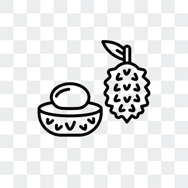 Lychee vector pictogram geïsoleerd op transparante achtergrond, Lychee logo ontwerp — Stockvector