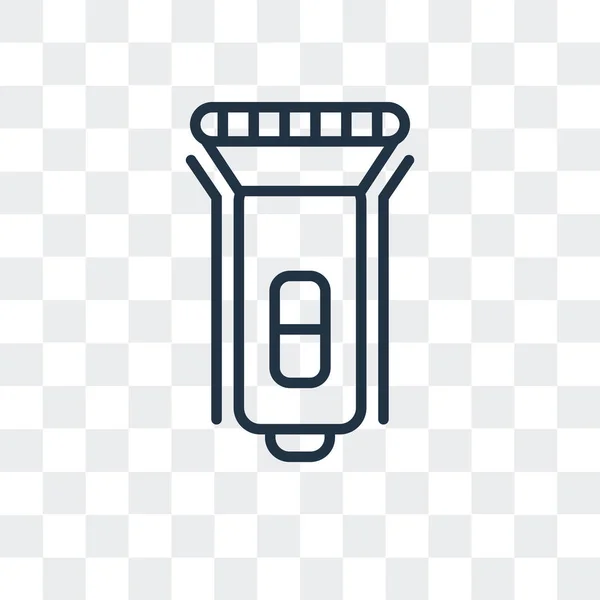 Flashlight vector icon isolated on transparent background, Flashlight logo design — Stock Vector