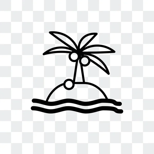 Isla icono vectorial aislado sobre fondo transparente, diseño del logotipo de la isla — Archivo Imágenes Vectoriales