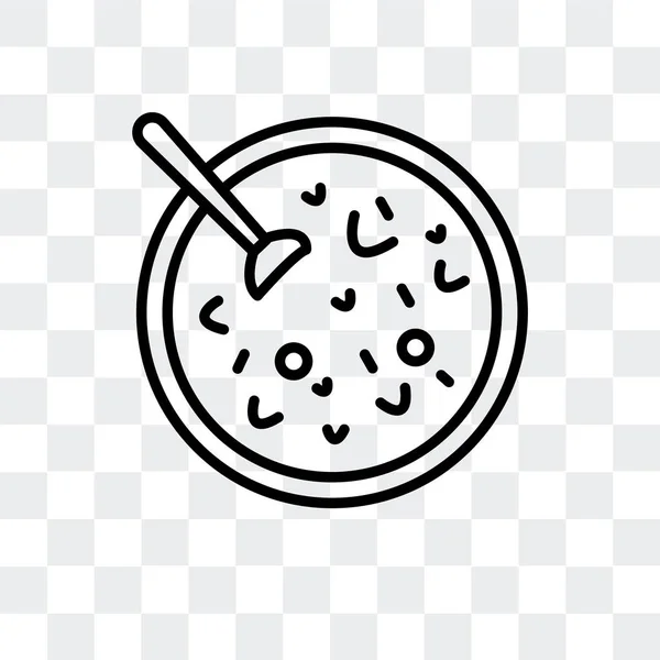 Ikon vektor sup kacang diisolasi pada latar belakang transparan, desain logo sup kacang - Stok Vektor