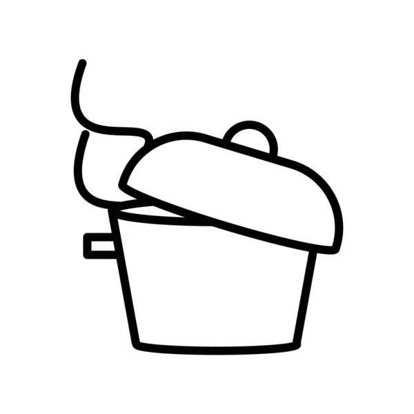 Pot pictogram vector geïsoleerd op een witte achtergrond, Pot teken, regel of — Stockvector