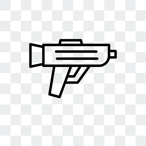 Pistola icono de vector aislado sobre fondo transparente, diseño del logotipo de la pistola — Archivo Imágenes Vectoriales