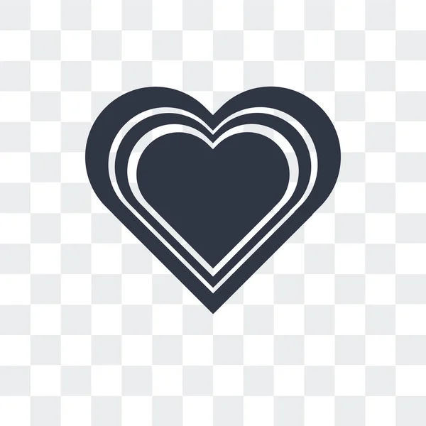 Corazón con icono de vector de brillo aislado sobre fondo transparente , — Vector de stock