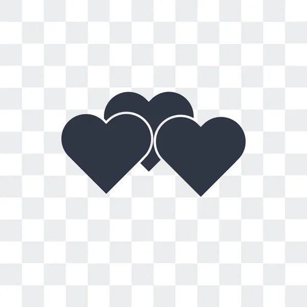 Icono del vector del corazón aislado sobre fondo transparente, logotipo del corazón — Vector de stock