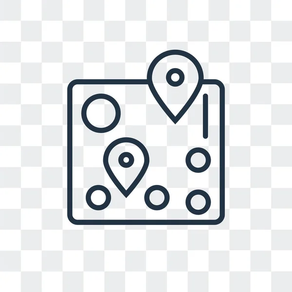 Mapa icono vectorial aislado sobre fondo transparente, diseño del logotipo del mapa — Vector de stock