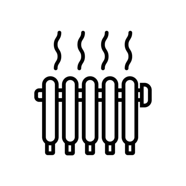 Icono del radiador vector aislado sobre fondo blanco, signo del radiador — Vector de stock