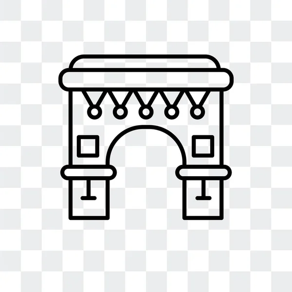 Boog van Triomphe vector pictogram geïsoleerd op transparante achtergrond, Arc van Triomphe logo ontwerp — Stockvector