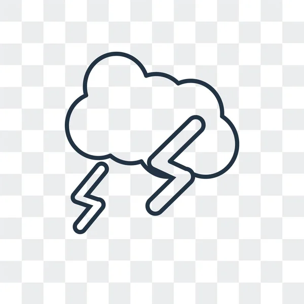 Nube con el icono del vector del rayo aislado en el fondo transparente, Nube con el diseño del logotipo del rayo — Archivo Imágenes Vectoriales