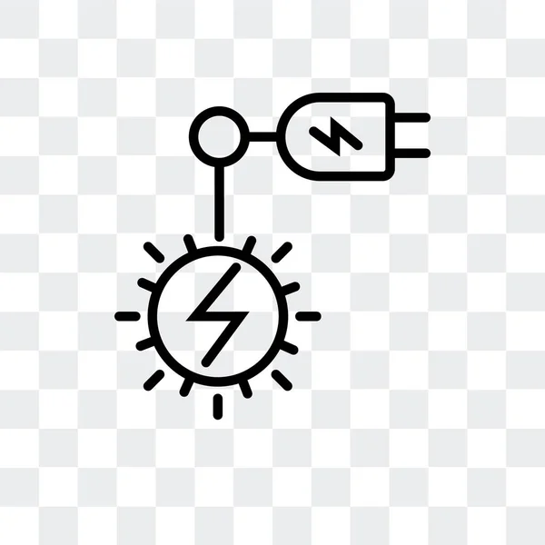 Sun energy wektor ikona na białym tle na przezroczystym tle, projektowanie logo energii Słońca — Wektor stockowy