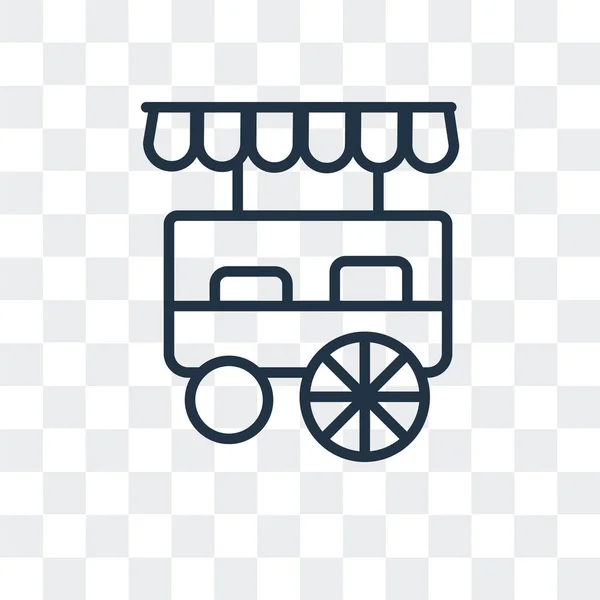 Carro de comida icono vectorial aislado sobre fondo transparente, diseño del logotipo del carrito de alimentos — Vector de stock