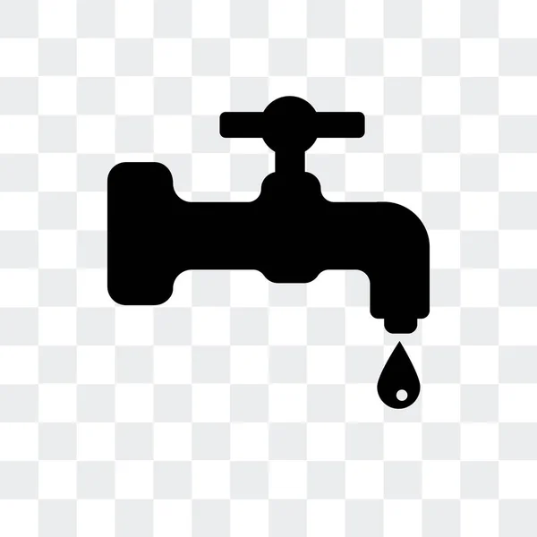 Wasserhahn-Vektorsymbol isoliert auf transparentem Hintergrund, Wasser — Stockvektor