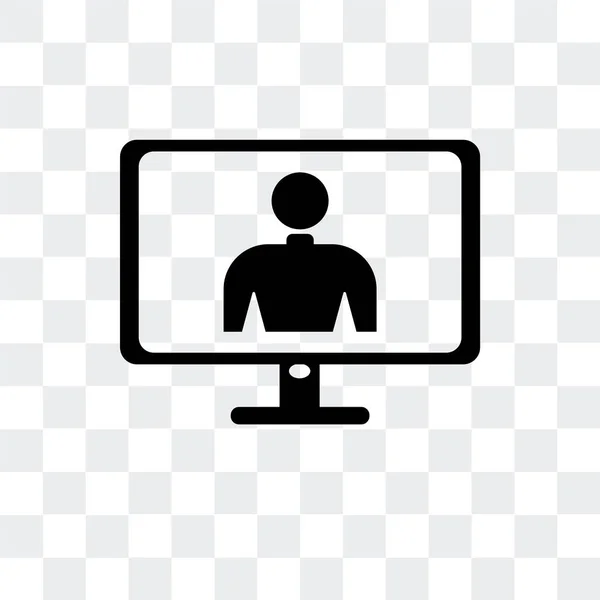 Screen in white vector icon isolated on transparent background,