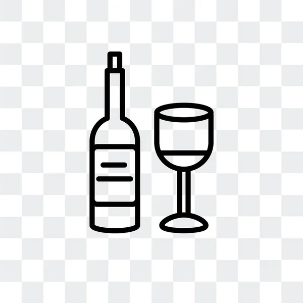 Icono del vector del vino aislado sobre fondo transparente, diseño del logotipo del vino — Archivo Imágenes Vectoriales