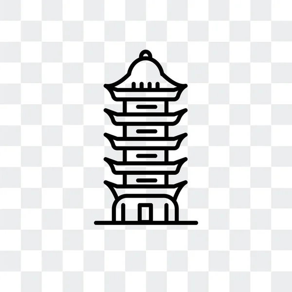 Porcelain Tower of Nanjing vector icon isolated on transparent background, Porcelain Tower of Nanjing logo design — Stock Vector