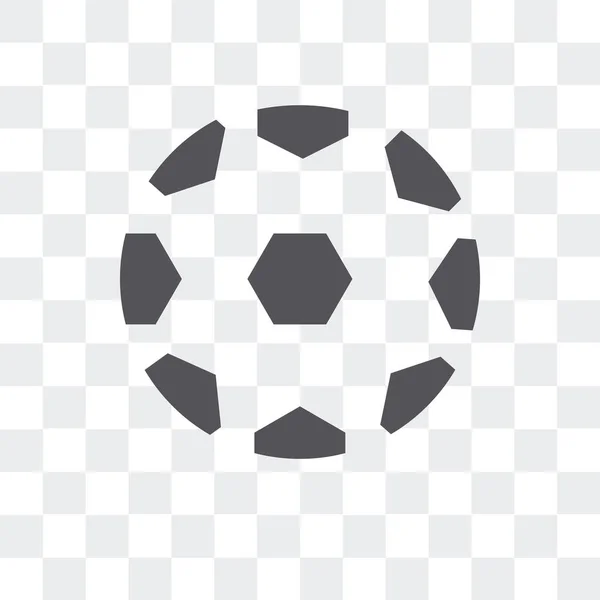 Μπάλα ποδοσφαίρου με το εικονίδιο του φορέα πεντάγωνα απομονώνονται σε διαφανή β — Διανυσματικό Αρχείο
