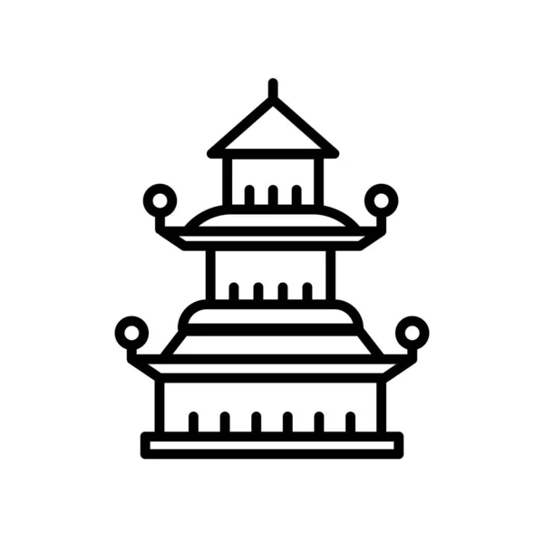 Pagoda icon vector isolated on white background, Pagoda sign — Stock Vector