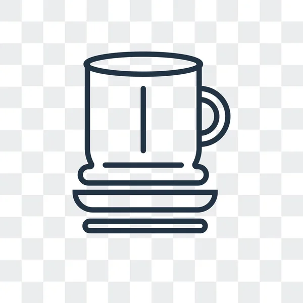 Taza de café icono vectorial aislado sobre fondo transparente, diseño del logotipo de la taza de café — Vector de stock