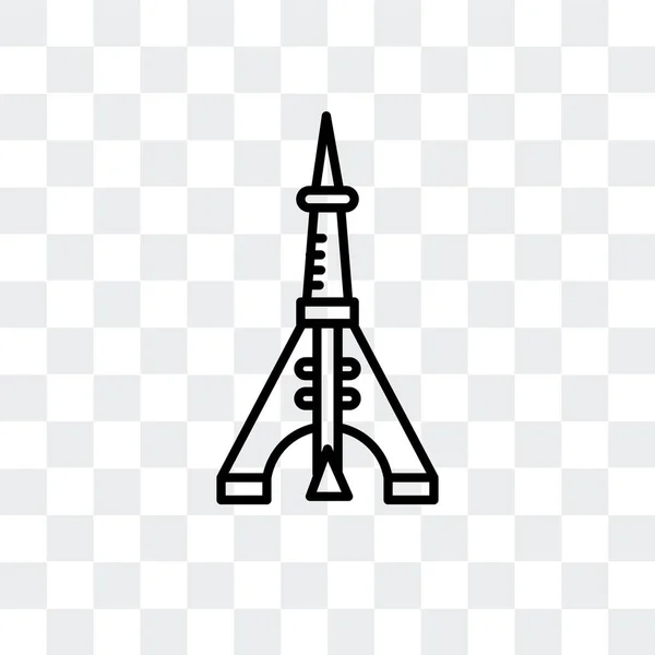 Tokiói torony vektor ikon elszigetelt átlátszó háttér, Tokyo Tower logo tervezés — Stock Vector