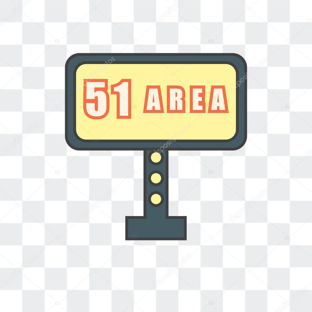 Area 51 vector icon isolated on transparent background, Area 51 