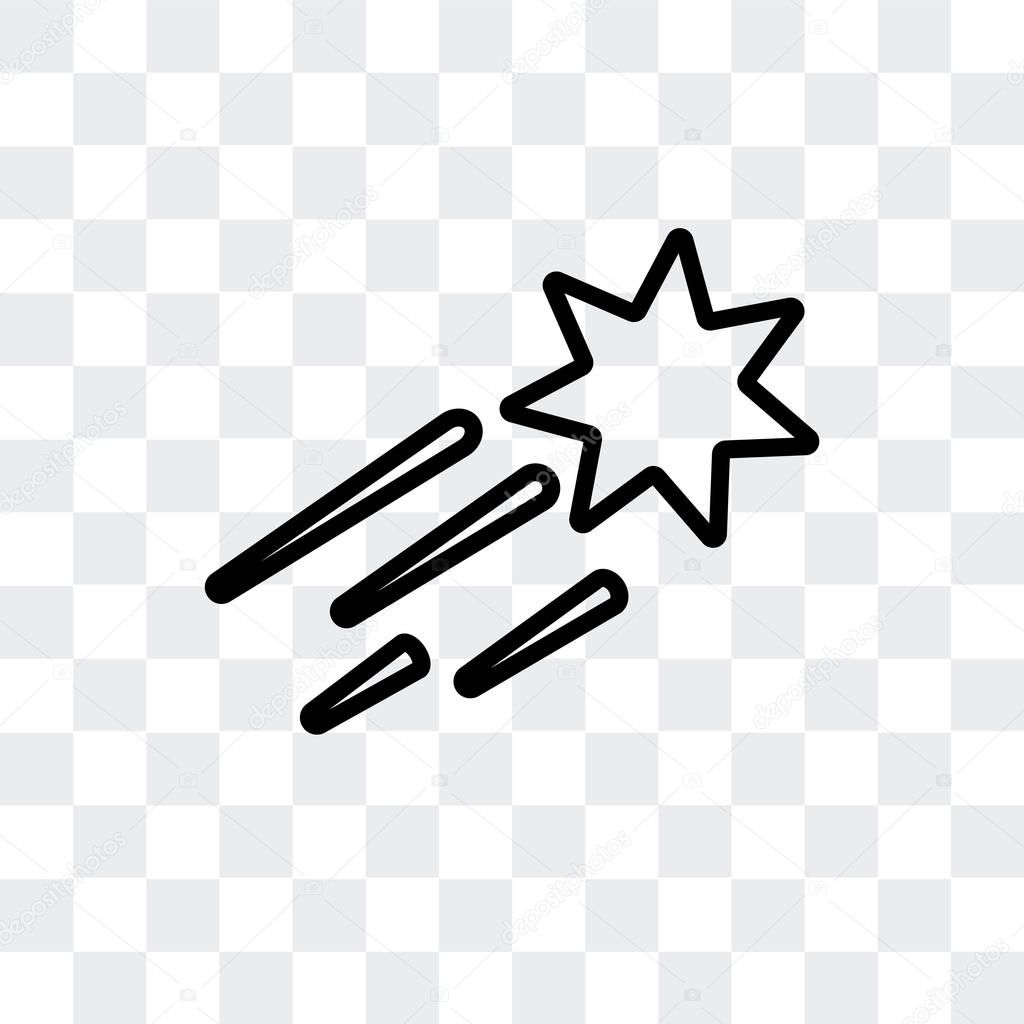 Shooting star vector icon isolated on transparent background, Shooting star logo concept
