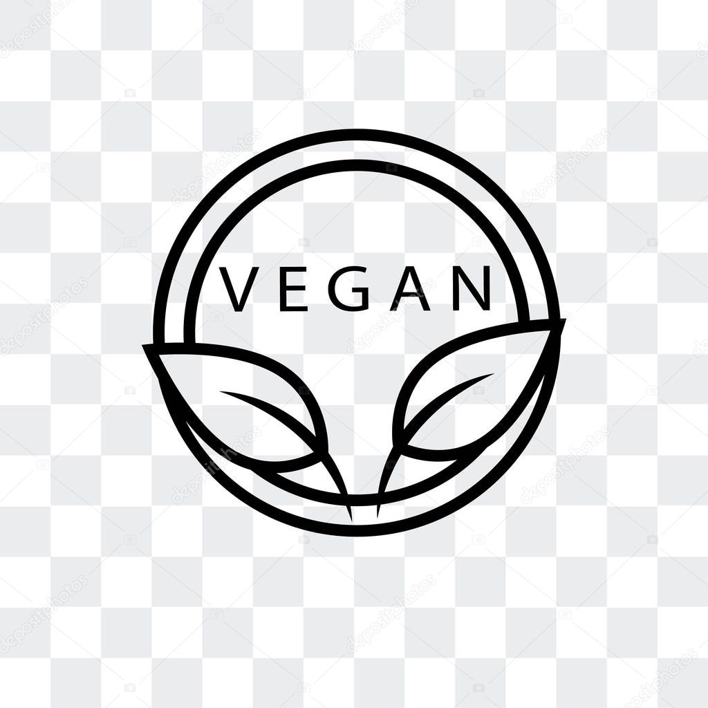 Vegan vector icon isolated on transparent background, Vegan logo concept