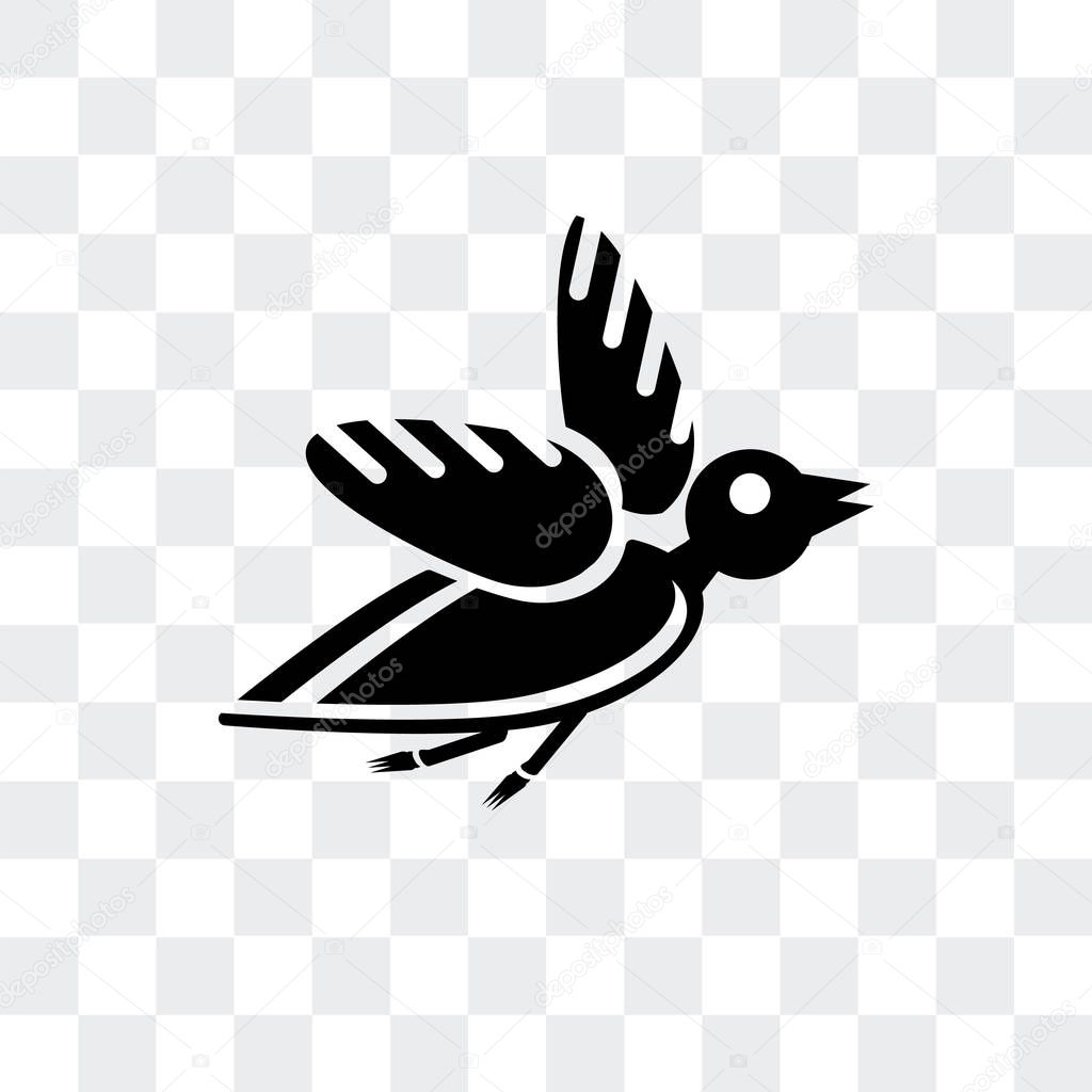 Bird vector icon isolated on transparent background, Bird logo concept
