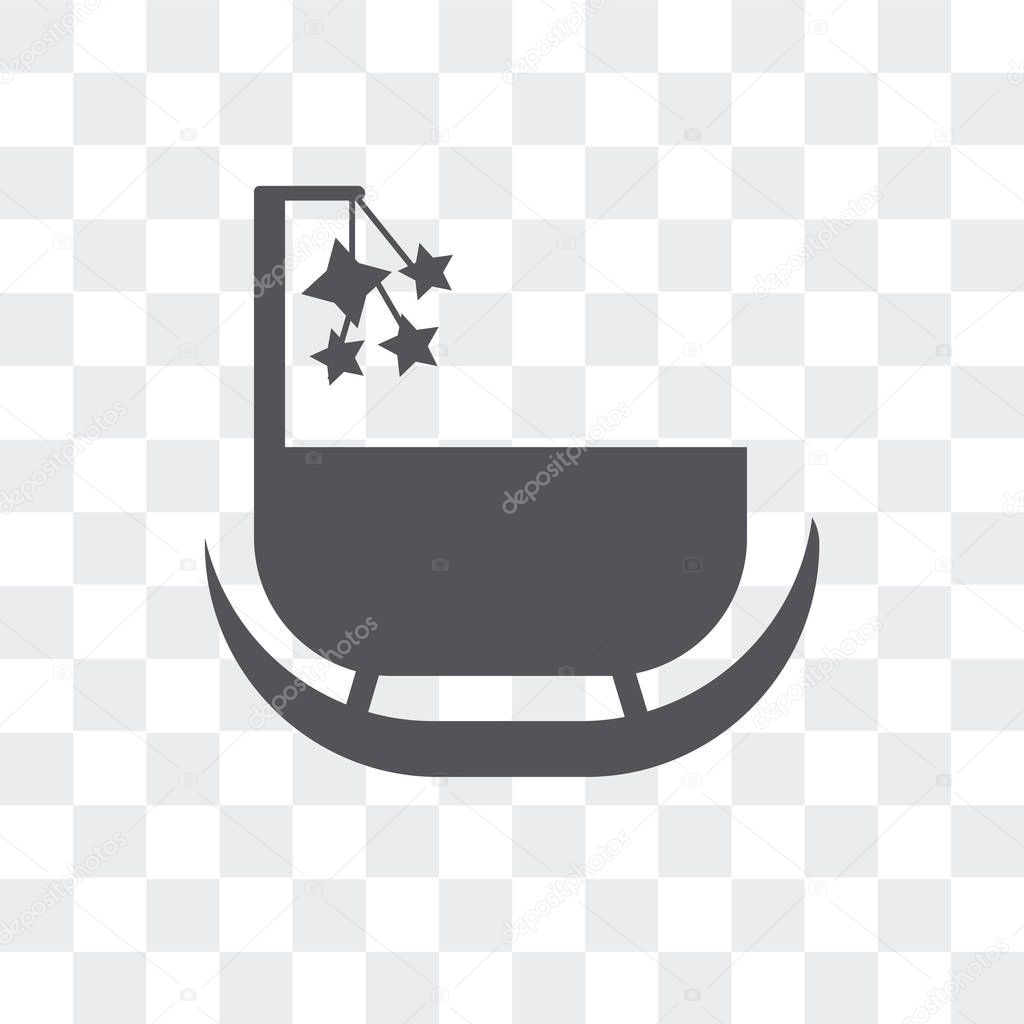 Cradle vector icon isolated on transparent background, Cradle logo concept