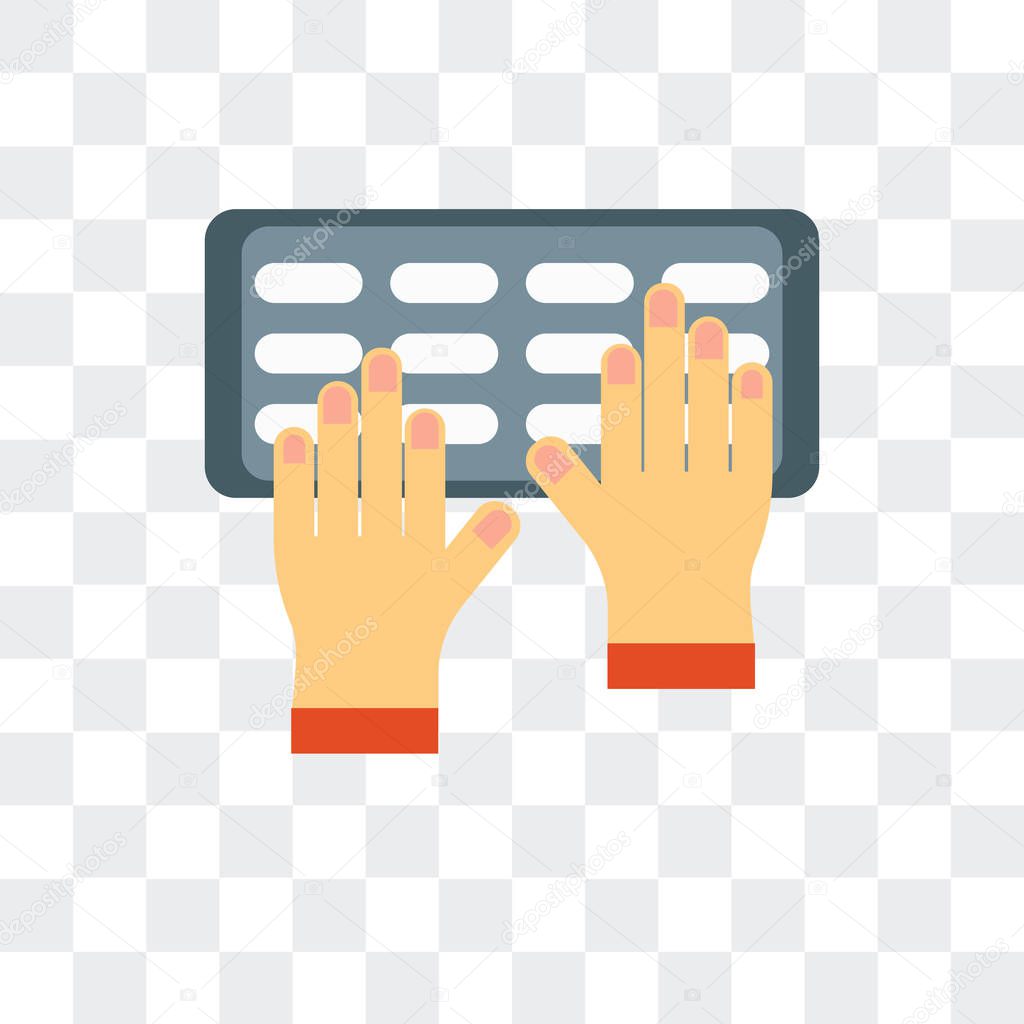 Typing vector icon isolated on transparent background, Typing lo