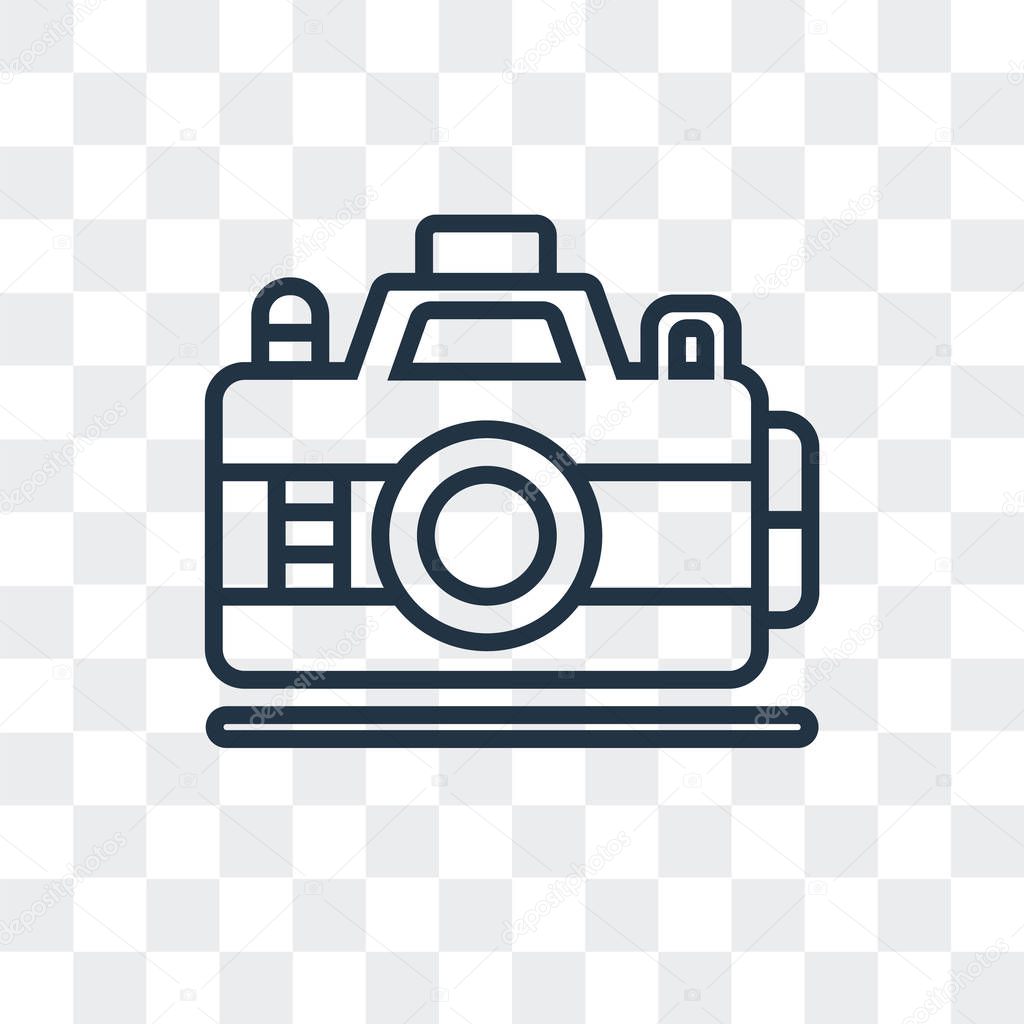 Photo camera vector icon isolated on transparent background, Photo camera logo concept