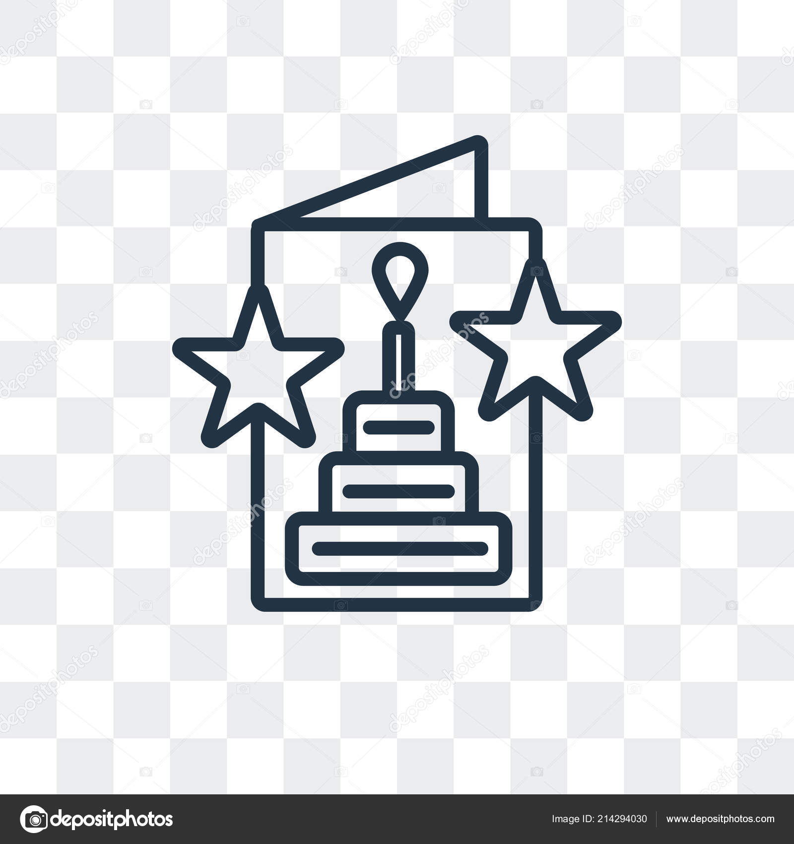 Birthday Cake Vector Icon Isolated On Transparent Background