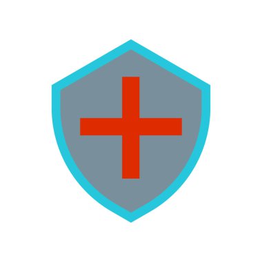 Beyaz arka plan üzerinde Medi izole tıbbi sigorta simge vektör