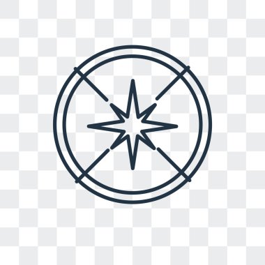 Saydam arka plan üzerinde pusula logo tasarımı izole pusula vektör simgesi